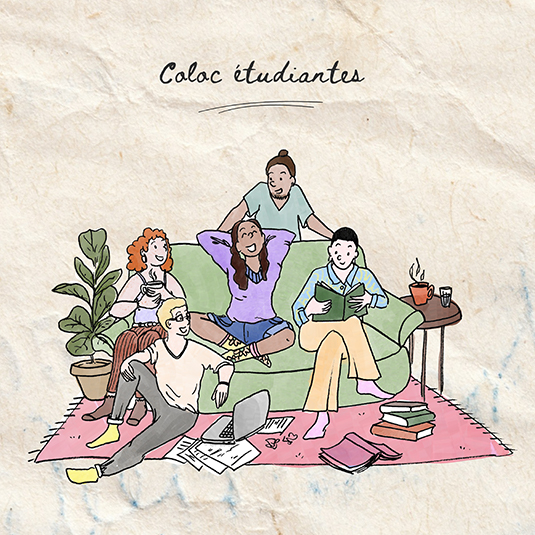 Illustration pédagogique sur les habitats partagés et inclusifs, Prune Charlet